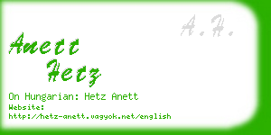 anett hetz business card